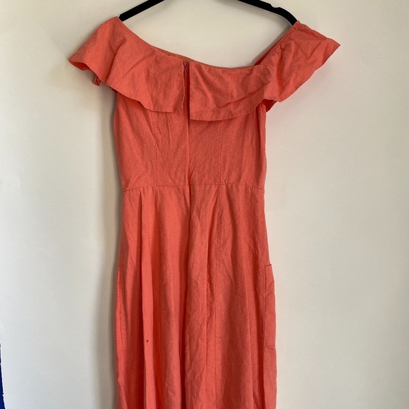 Light Peach Linen Like Dress 4 - Picture 2 of 4